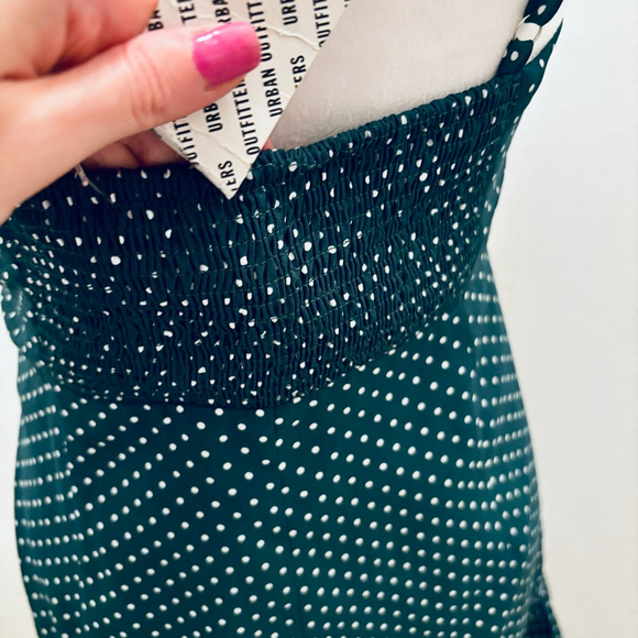 Urban Outfitters New Green Polka Dot Mini Dress S - Picture 11 of 12